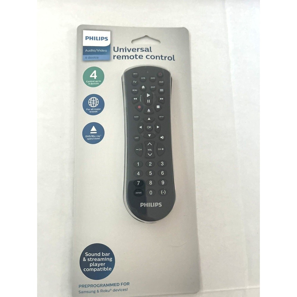 PHILIPS Universal Remote Samsung Roku SRP9141A/27 Compatible NEW 4 Devices DDD